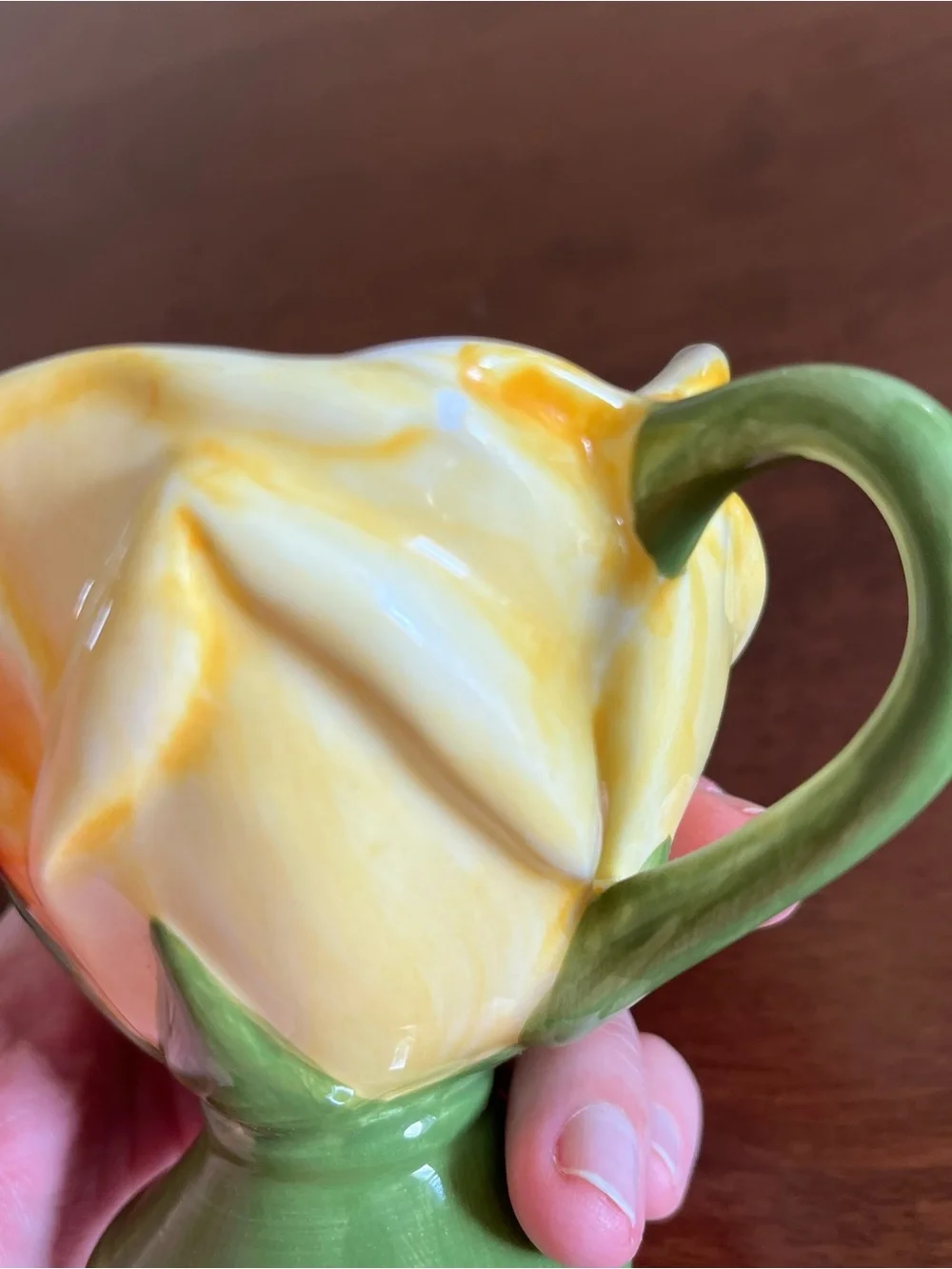 Floral Teacup & Saucer Set in Yellow